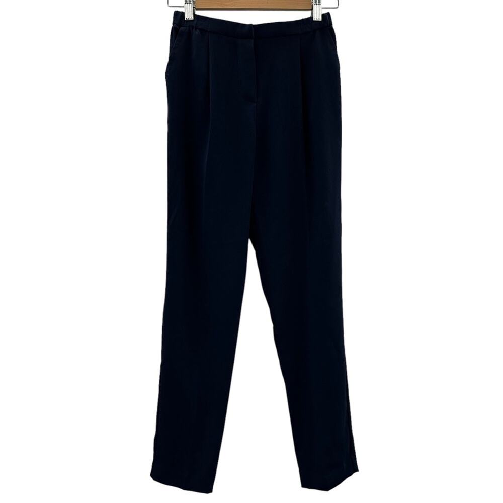 Trina Turk Navy‎ Blue High Rise Skinny Leg Full Length Dress Pants Size 2
